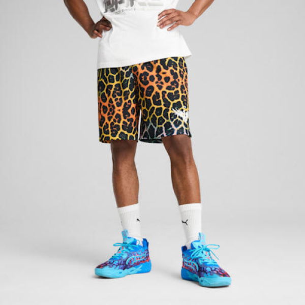 Melo Alien Skins Men's Basketball Shorts in Black/Aop, Size Small, Polyester by PUMA