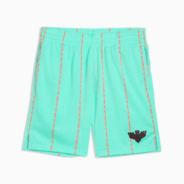 Melo Alwayz On 1 7 Basketball Shorts Men in Electric Peppermint/Aop, Size Small, Polyester by PUMA