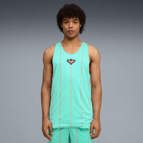 Melo Alwayz On 1 Basketball Men's Jersey Shirt in Silver Mist/Aop, Size 2XL, Polyester by PUMA