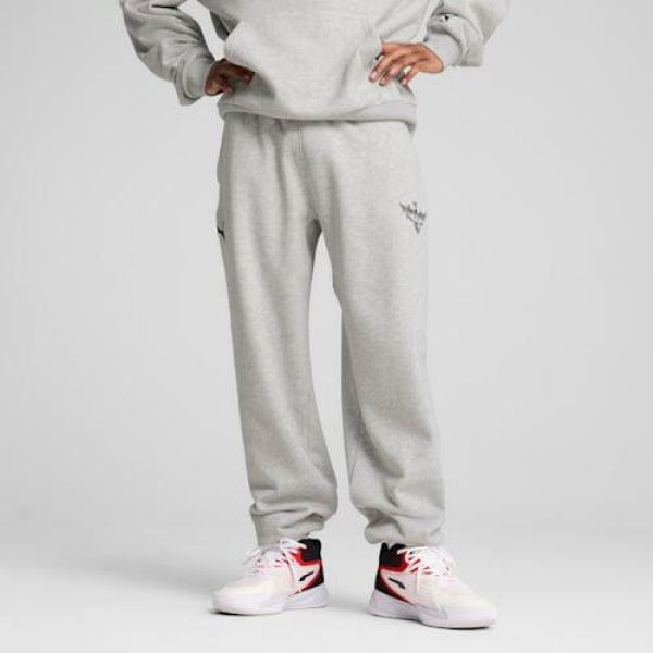 Melo Alwayz On 1 Men's Basketball Pants in Light Gray Heather, Size 2XL, Cotton by PUMA