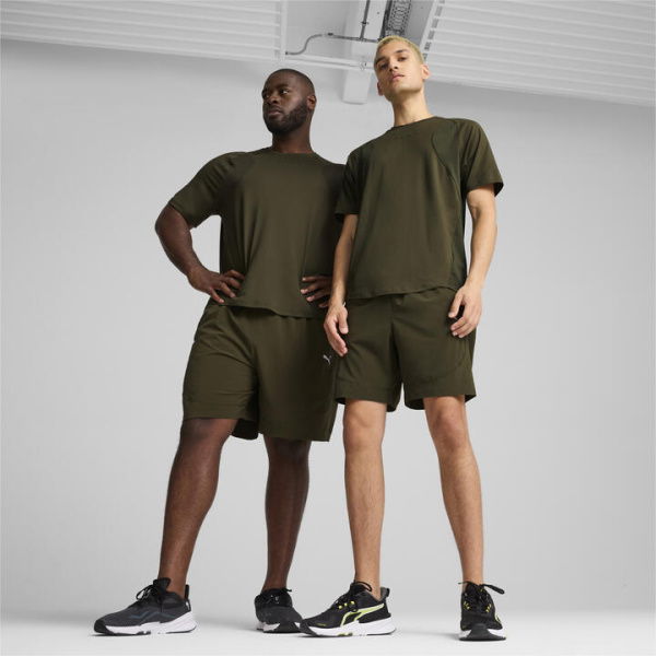 Men's Flex 7 Woven Shorts in Dark Olive, Size Medium, Polyester/Elastane by PUMA