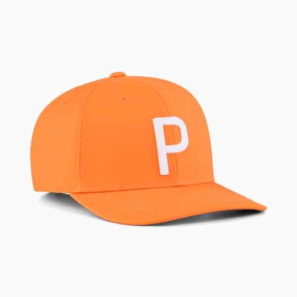 Men's Heritage P Cap in Rickie Orange/White Glow, Polyester/Cotton by PUMA