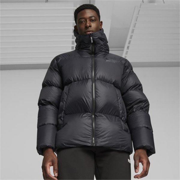 Men's Hooded Ultra Down Puffer Jacket in Black, Size XL, Nylon by PUMA