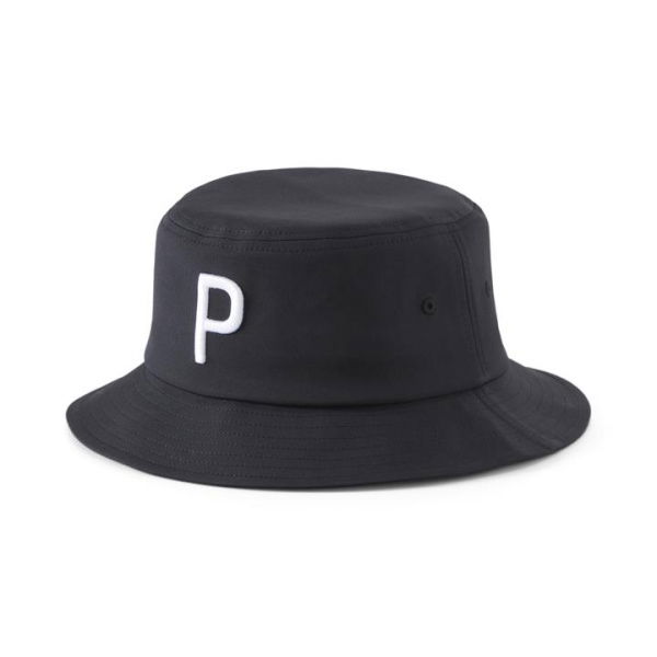 Men's P Bucket Hat in Black, Size L/XL, Polyester by PUMA