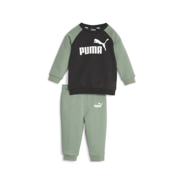 Minicats Essentials Raglan Jogger Set Toddler in Eucalyptus, Size 12M, Cotton/Polyester by PUMA