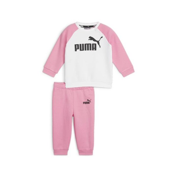Minicats Essentials Raglan Jogger Set Toddler in Fast Pink, Size 6/9M, Cotton/Polyester by PUMA