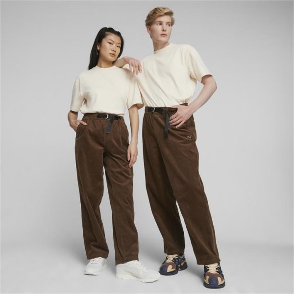 MMQ Corduroy Pants in Chestnut Brown, Size Medium, Cotton by PUMA