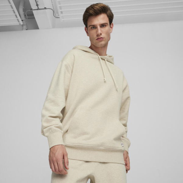 MMQ Men's Hoodie in Oatmeal, Size XS, Cotton by PUMA