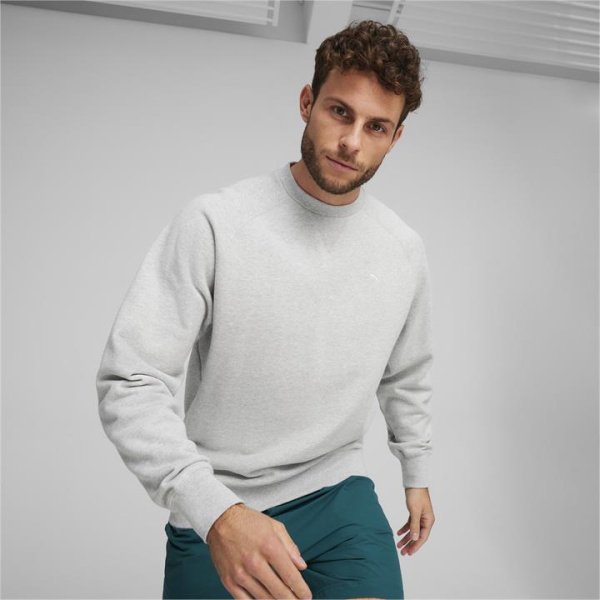 MMQ Men's Sweatshirt in Light Gray Heather, Size Medium, Cotton by PUMA