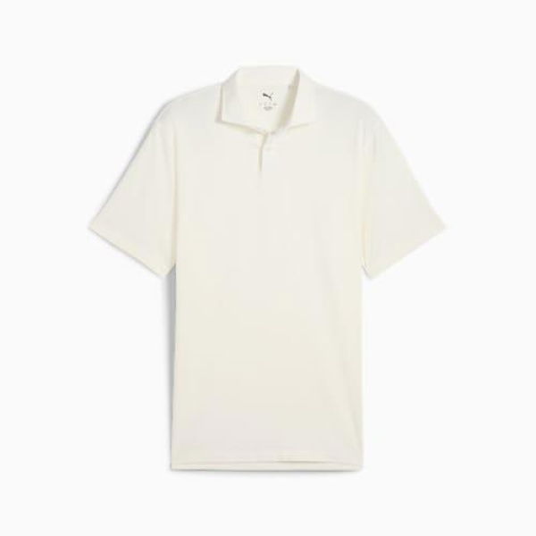 Modalon Men's Golf Polo Top in Warm White, Size Medium, Cotton/Modal/Elastane by PUMA