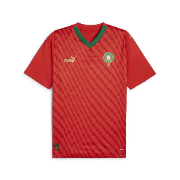 Morocco 23/24 Men's World Cup Home Jersey Shirt in Red/Power Green, Size Small by PUMA