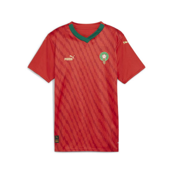 Morocco 23/24 Women's World Cup Home Jersey Shirt in Red/Power Green, Size Large, Polyester by PUMA