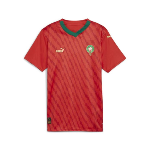 Morocco 23/24 Women's World Cup Home Jersey Shirt in Red/Power Green, Size XL, Polyester by PUMA