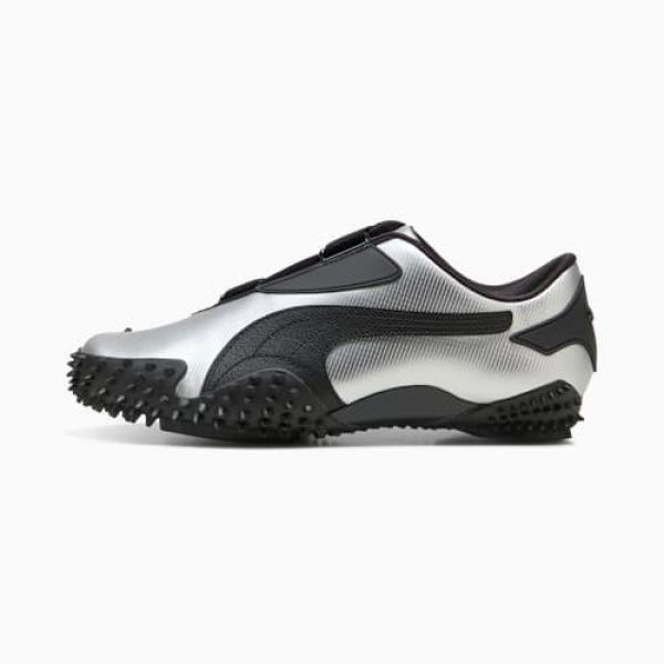 Mostro Metallic Unisex Sneakers in Silver/Black, Size 4, Textile by PUMA Shoes