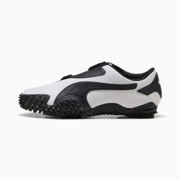 Mostro Perforated Unisex Sneakers in White/Black, Size 4.5, Textile by PUMA Shoes