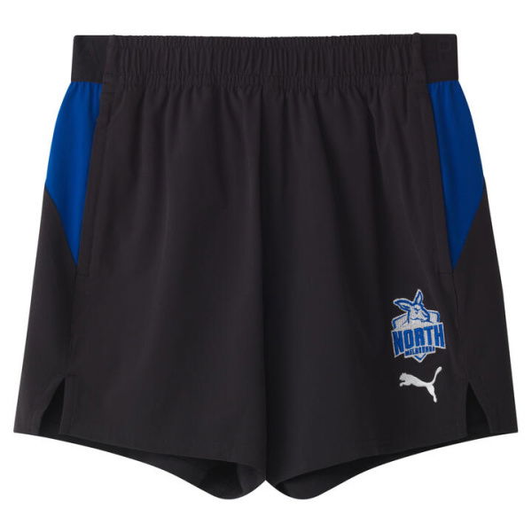 North Melbourne Football Club 2025 Men's Training Shorts in Black/Nmfc, Size Small by PUMA