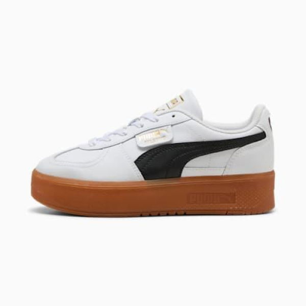 Palermo Elevata Leather Sneakers Women in White/Gum, Size 7.5, Synthetic by PUMA
