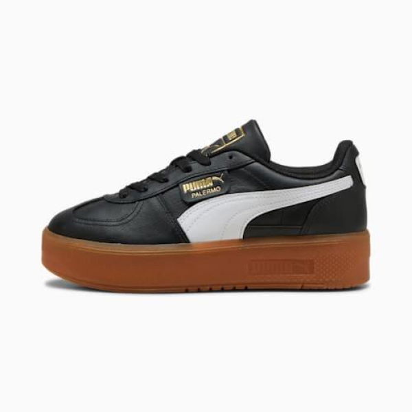 Palermo Elevata Leather Women's Sneakers in Black/Gum, Size 6, Synthetic by PUMA