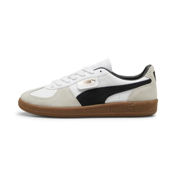 Palermo Leather Unisex Sneakers in White/Vapor Gray/Gum, Size 10, Textile by PUMA Shoes