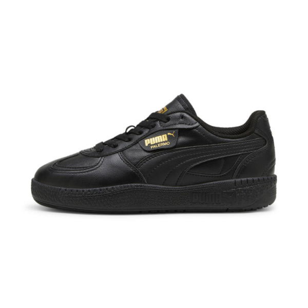 Palermo Moda Leather Sneakers Women in Black, Size 8.5 by PUMA Shoes