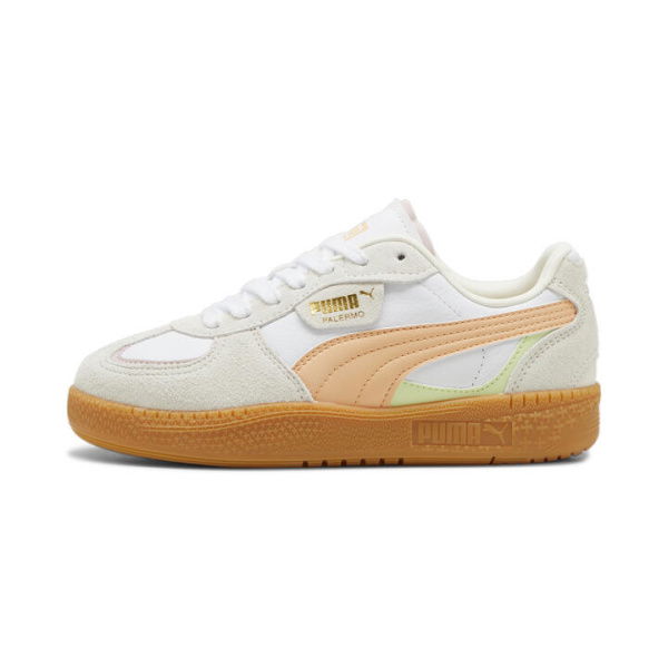 Palermo Moda Women's Sneakers in White/Peach Fizz, Size 5.5, Synthetic by PUMA