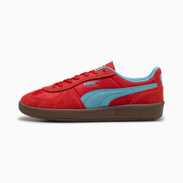 Palermo Pop Unisex Sneakers in For All Time Red/Aqua, Size 4 by PUMA