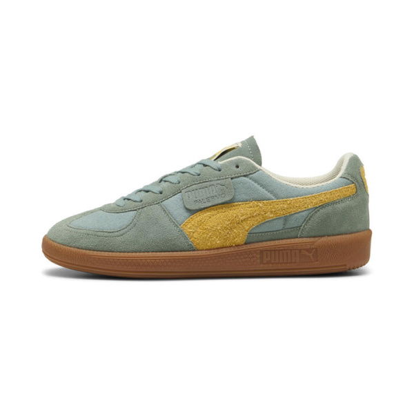 Palermo Weathered Sneakers Unisex in Green Moon/Sunny Yellow, Size 7.5, Textile by PUMA