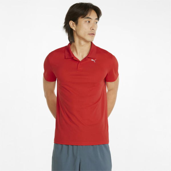 Performance Men's Training Polo Shirt in High Risk Red, Size Large, Polyester by PUMA