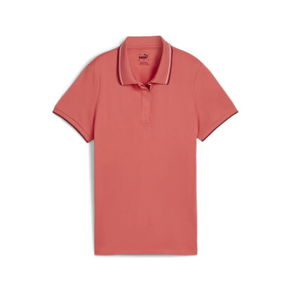 Pique Tipped Women's Short Sleeve Golf Polo Top in Salmon, Size Large, Polyester/Elastane by PUMA