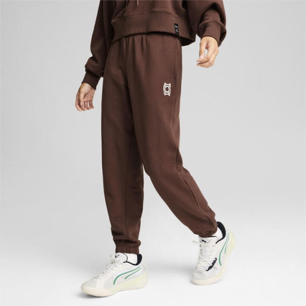 Pivot Basketball Women's Sweat Pants in Espresso Brown, Size Small, Cotton/Elastane by PUMA