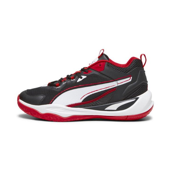 Playmaker 2023 Unisex Sneakers in Black/White/For All Time Red, Size 10.5, Synthetic by PUMA