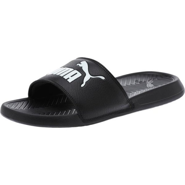Popcat Slide Unisex Sandals in Black/White, Size 4, Synthetic by PUMA