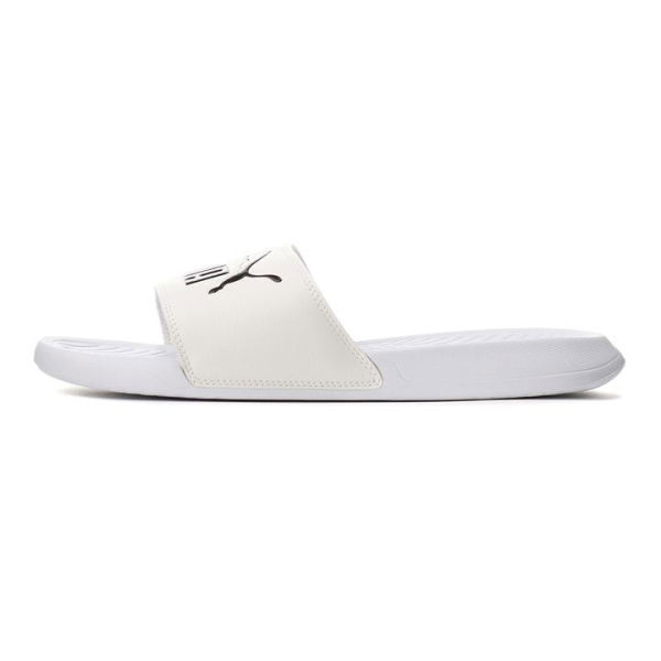 Popcat Slide Unisex Sandals in White/Black, Size 10, Synthetic by PUMA