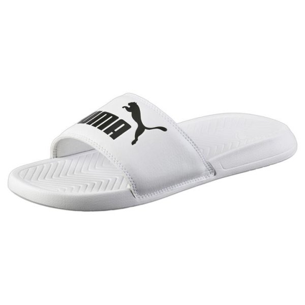 Popcat Slide Unisex Sandals in White/Black, Size 11, Synthetic by PUMA