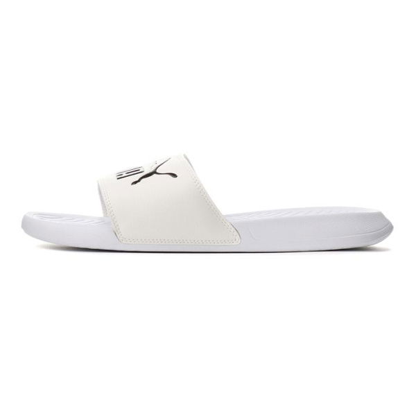 Popcat Slide Unisex Sandals in White/Black, Size 14, Synthetic by PUMA