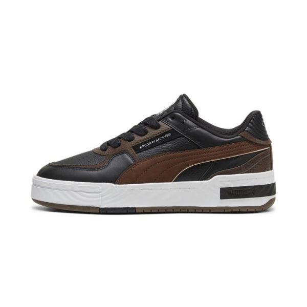 Porsche Legacy CA Pro Crush Unisex Sneakers in Black/Chestnut Brown, Size 4 by PUMA