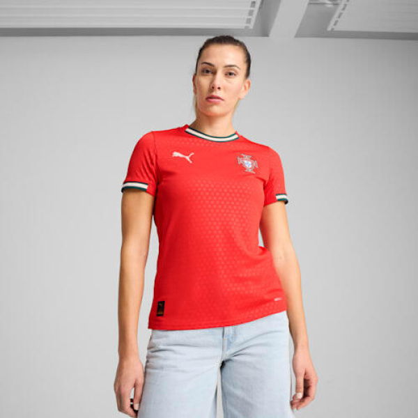 Portugal 2025 Home Women's Jersey Shirt in Sport Red/Sugared Almond, Size XS, Polyester by PUMA