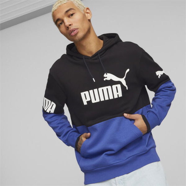 POWER Men's Colourblock Hoodie in Royal Sapphire, Size XL, Cotton by PUMA