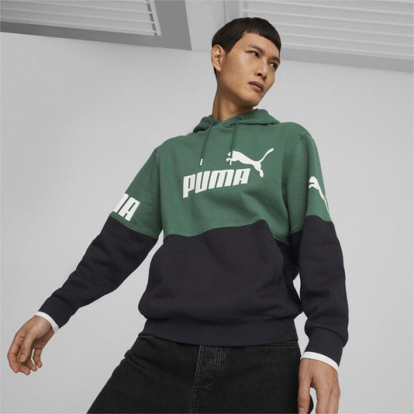 POWER Men's Colourblock Hoodie in Vine, Size 2XL, Cotton by PUMA