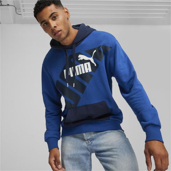 POWER Men's Graphic Hoodie in Cobalt Glaze, Size Medium, Cotton by PUMA