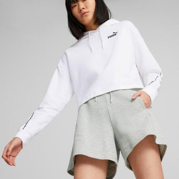 POWER Women's Colourblock Shorts in Light Gray Heather, Size XS, Cotton by PUMA