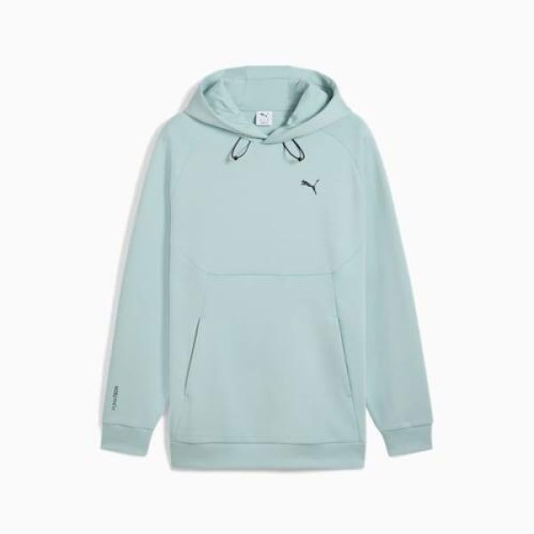 PUMATECH Men's Relaxed Graphic Hoodie in Modern Mint, Size Small, Cotton