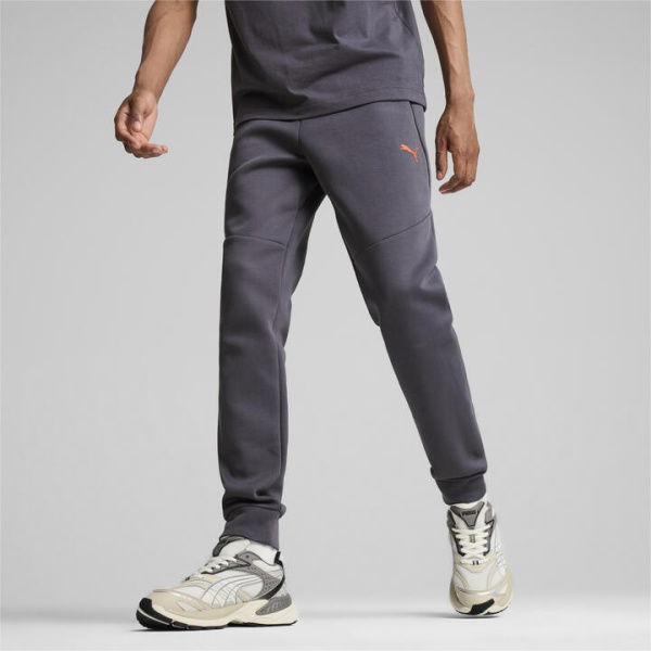 PUMATECH Men's Track Pants in Galactic Gray/Redmazing, Size Large, Cotton/Polyester