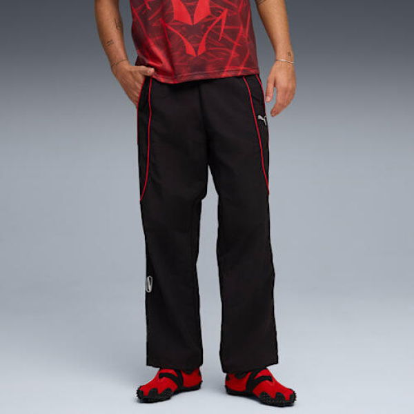 PUMATECH Relaxed Track Pants Men in Black/For All Time Red, Size Medium, Polyester