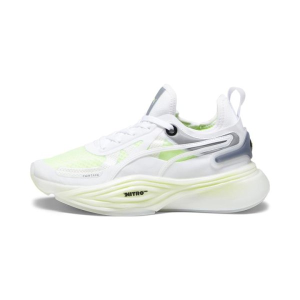 PWR NITRO SQD Women's Training Shoes in White/Speed Green, Size 10, Synthetic by PUMA Shoes