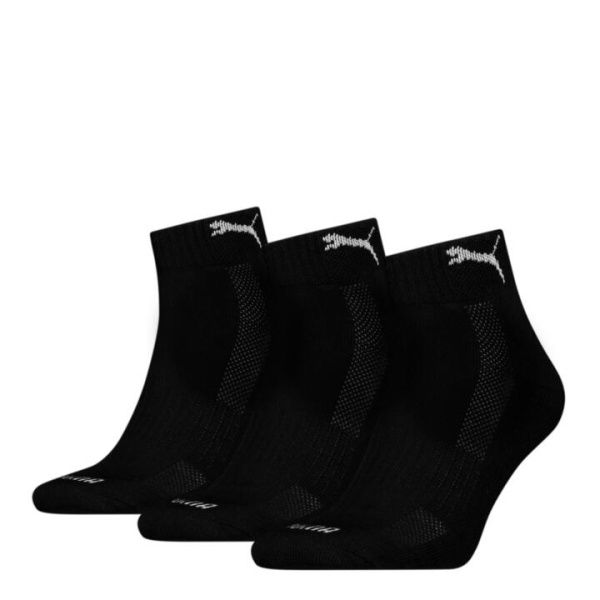 Quarter Socks (3 Pack) Unisex in Black, Size 3.5