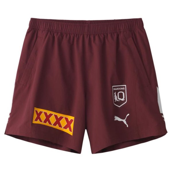 Queensland Maroons 2024 Menâ€™s Training Short in Burgundy/White/Qrl Maroon, Size XL, Polyester by PUMA