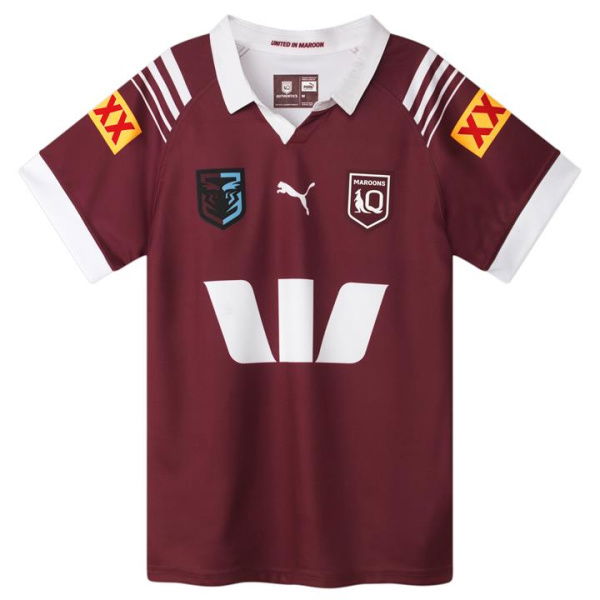 Queensland Maroons 2024 Womenâ€™s Replica Jersey Shirt in Burgundy/White/Qrl Maroon Home, Size Large by PUMA