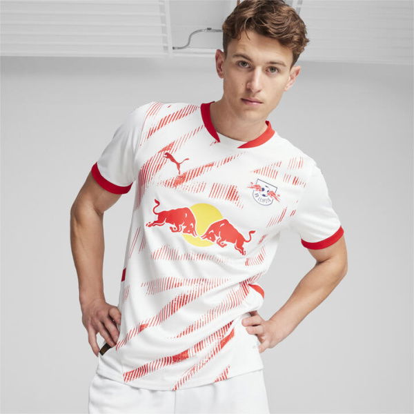 RB Leipzig 24/25 Home Men's Jersey Shirt in White/For All Time Red, Size Medium, Polyester by PUMA