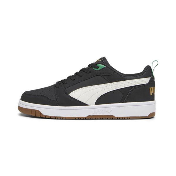 Rebound Low 75 Years Unisex Sneakers in Black/Warm White/Archive Green, Size 6.5, N/a by PUMA Shoes